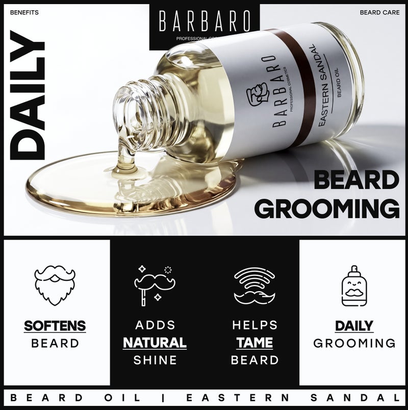 BARBARO Beard Oil for Men Fast Growth Natural Eastern sandal Barbaro 30 ml. - Image 4